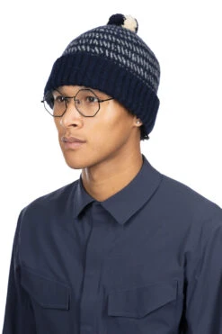 Baby Alpaca Wool Cap - Navy -Menswear Rise Sales Store Cableami Baby Alpaca Wool Cap Navy 028 23AW 08 m