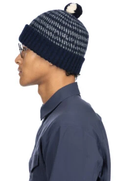Baby Alpaca Wool Cap - Navy -Menswear Rise Sales Store Cableami Baby Alpaca Wool Cap Navy 028 23AW 09 m