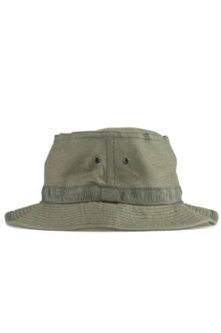 Linen Cotton Oxford Pork-pie Hat - Olive -Menswear Rise Sales Store Cableami Linen Cotton Oxford Pork pie Hat Olive 002 22SS 03