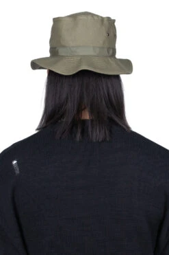 Linen Cotton Oxford Pork-pie Hat - Olive -Menswear Rise Sales Store Cableami Linen Cotton Oxford Pork pie Hat Olive 002 22SS 13 m