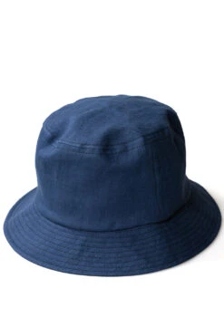 Linen Herringbone Bucket Hat - Indigo