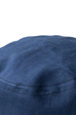 Linen Herringbone Bucket Hat - Indigo -Menswear Rise Sales Store Cableami Linen Herringbone Bucket Hat Indigo 020 23SS 03