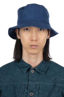 Linen Herringbone Bucket Hat - Indigo -Menswear Rise Sales Store Cableami Linen Herringbone Bucket Hat Indigo 020 23SS 11 m
