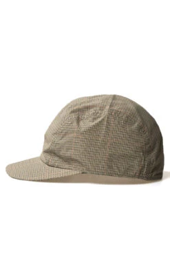 Organic Cotton / Cordura Typewriter Check Jet Cap - Beige -Menswear Rise Sales Store Cableami Organic Cotton Cordura Typewriter Check Jet Cap Beige 011 23SS 03