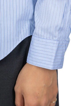 Contrast Pattern Shirt - Sax X White X Navy -Menswear Rise Sales Store Comme Des Garcons Homme Deux Contrast Pattern Shirt Sax x White x Navy DL B028 05