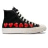Comme Des Garçons Play Black Converse - Multiple Hearts Chuck 70 High Sneakers