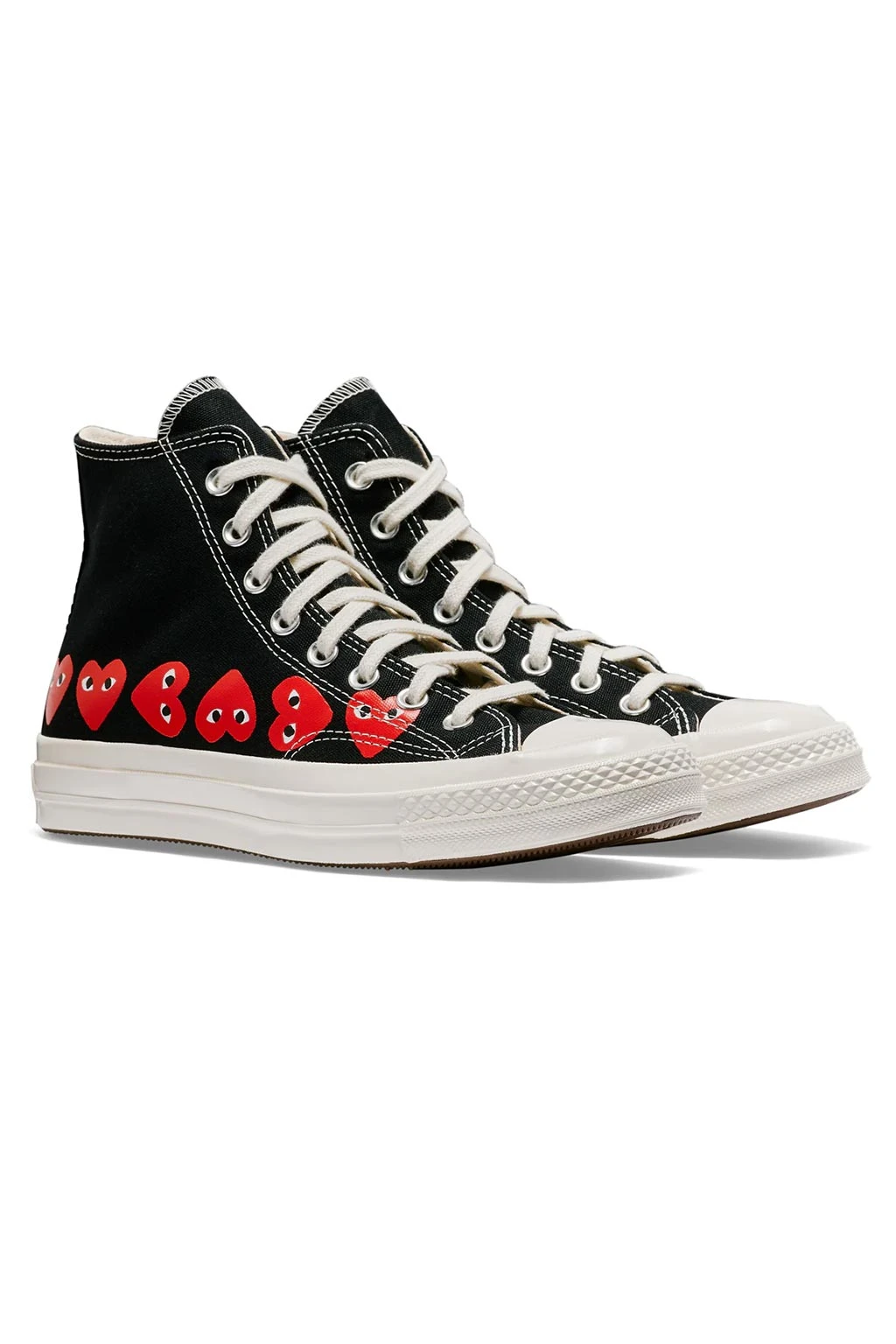 Comme Des Garçons Play Black Converse - Multiple Hearts Chuck 70 High Sneakers 2 Comme Des Garçons Play Black Converse - Multiple Hearts Chuck 70 High Sneakers - Image 2