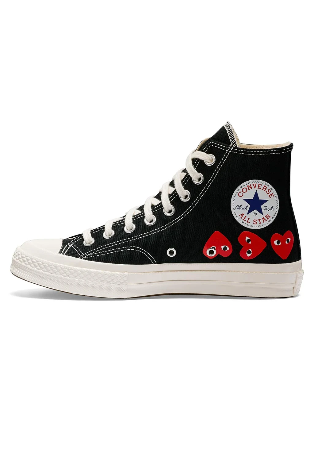 Comme Des Garçons Play Black Converse - Multiple Hearts Chuck 70 High Sneakers 3 Comme Des Garçons Play Black Converse - Multiple Hearts Chuck 70 High Sneakers - Image 3