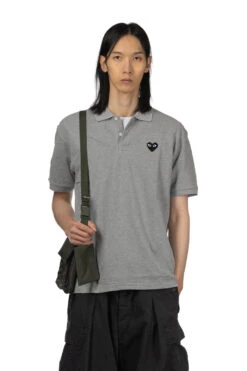 Comme Des Garçons Play Black Heart Polo Shirt - Grey