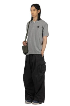 Comme Des Garçons Play Black Heart Polo Shirt - Grey -Menswear Rise Sales Store Comme Des Garcons Play Black Heart Polo Shirt Grey AZ T078 051 1 n 07 m