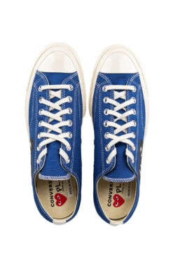 Comme Des Garçons Play Blue Converse - Half Heart Chuck 70 Low Sneakers -Menswear Rise Sales Store Comme Des Garcons Play Blue Converse Half Heart Chuck 70 Low Sneakers AZ K121 001 2 14