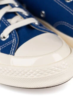 Comme Des Garçons Play Blue Converse - Half Heart Chuck 70 Low Sneakers -Menswear Rise Sales Store Comme Des Garcons Play Blue Converse Half Heart Chuck 70 Low Sneakers AZ K121 001 2 16