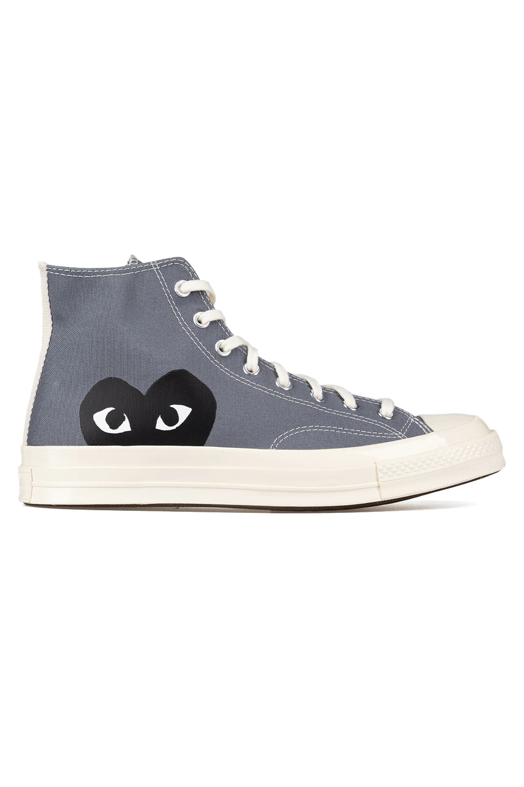 Comme Des Garçons Play Grey Converse - Half Heart Chuck 70 High Sneakers 1 Comme Des Garçons Play Grey Converse - Half Heart Chuck 70 High Sneakers