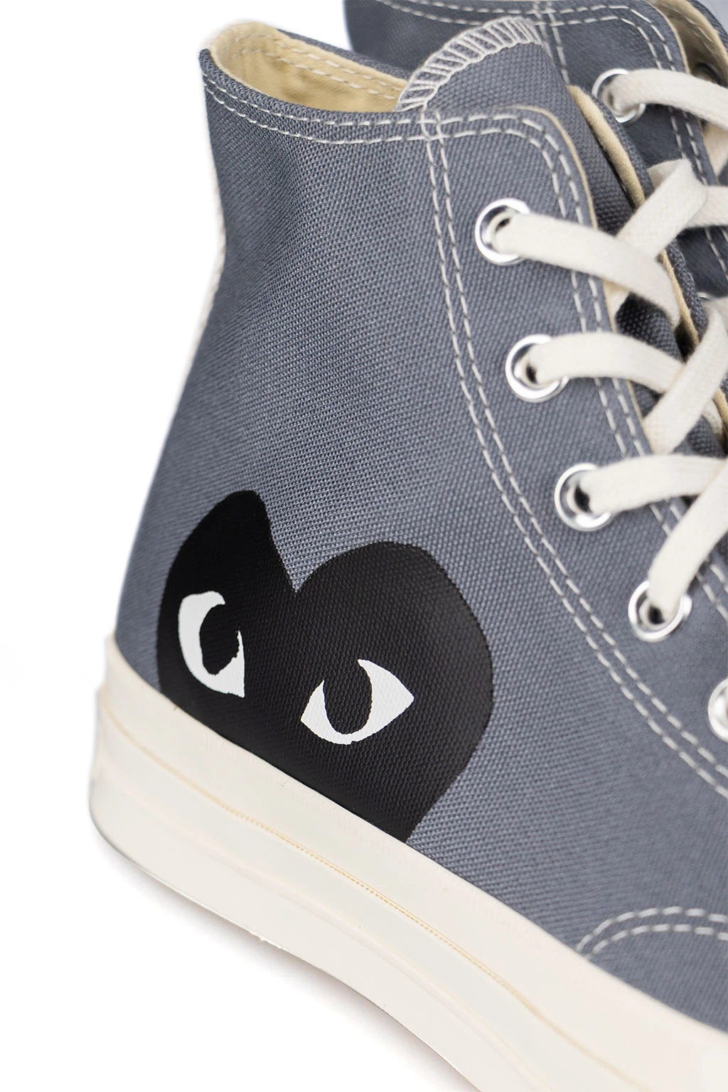 Comme Des Garçons Play Grey Converse - Half Heart Chuck 70 High Sneakers 6 Comme Des Garçons Play Grey Converse - Half Heart Chuck 70 High Sneakers - Image 6