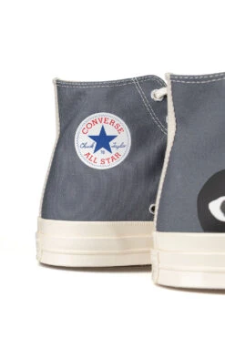 Comme Des Garçons Play Grey Converse - Half Heart Chuck 70 High Sneakers 13 Comme Des Garçons Play Grey Converse - Half Heart Chuck 70 High Sneakers -Menswear Rise Sales Store Comme Des Garcons Play Grey Converse Half Heart Chuck 70 High Sneakers 171847C K122 001 1 07