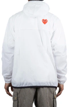Comme Des Garçons Play K-WAY Hoodie Full Zip - White -Menswear Rise Sales Store Comme Des Garcons Play K WAY Hoodie Full Zip White AZ J501 051 3 noe 04 m