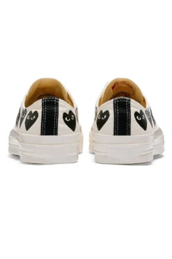 Comme Des Garçons Play Off-White Converse - Multiple Black Hearts Chuck 70 Low Sneakers -Menswear Rise Sales Store Comme Des Garcons Play Off White Converse Multiple Black Hearts Chuck 70 Low Sneakers AZ K126 001 2 05