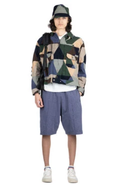 BB Shorts- Navy Cotton Polka Dot Pique