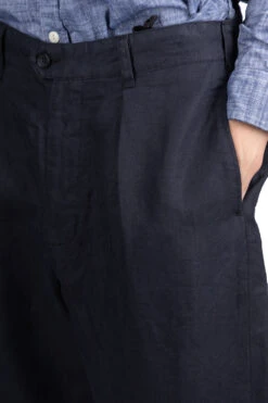Carlyle Pant- Navy Linen Twill -Menswear Rise Sales Store Engineered Garments Carlyle Pant Navy Linen Twill 24S1F012 ET 027 NOE 05