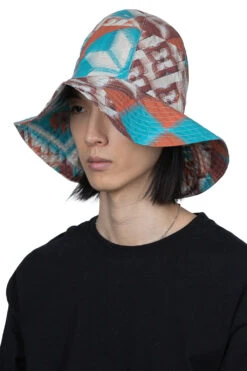Dome Hat - Blue Cotton Islamic Tile Print -Menswear Rise Sales Store Engineered Garments Dome Hat Blue Cotton Islamic Tile Print H004 CT237 noe 0204 m