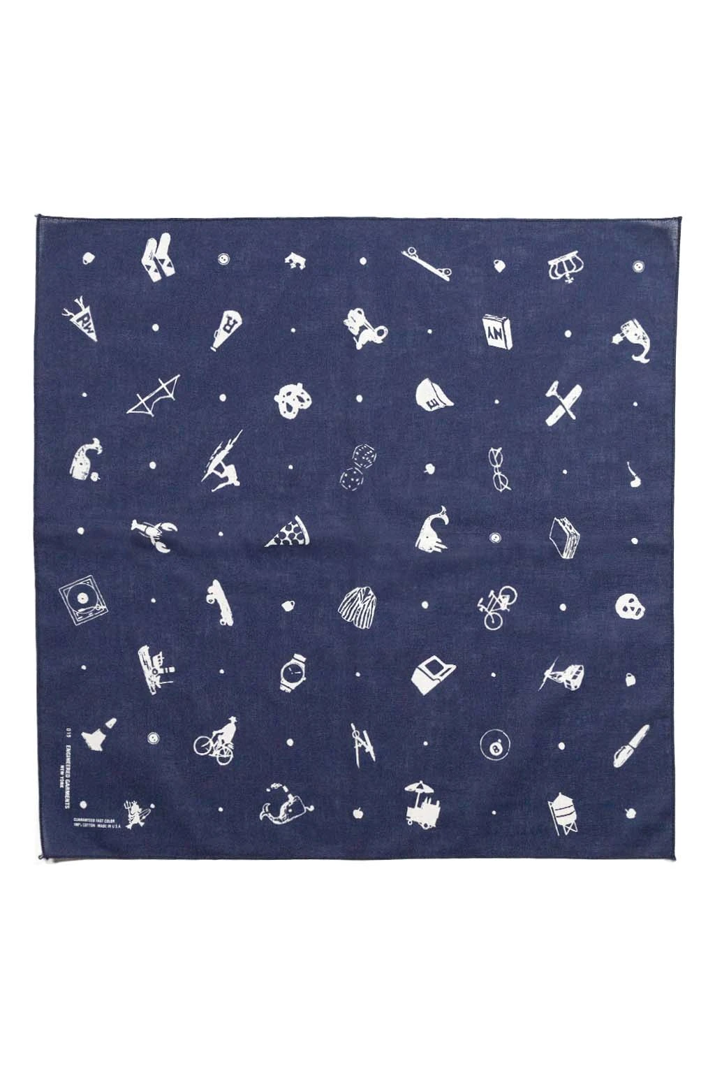 Printed Bandana - Navy Novelty 1 Printed Bandana - Navy Novelty