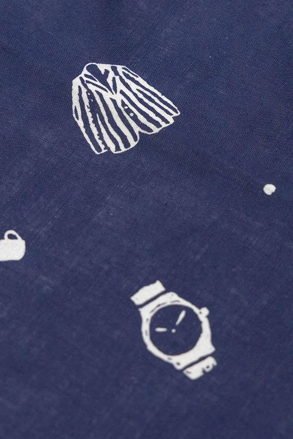 Printed Bandana - Navy Novelty 2 Printed Bandana - Navy Novelty - Image 2