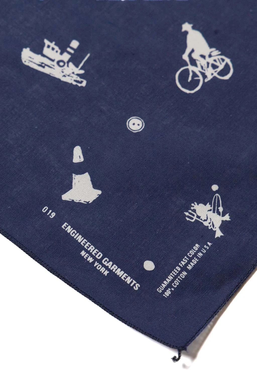 Printed Bandana - Navy Novelty 4 Printed Bandana - Navy Novelty - Image 4