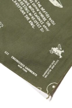 Printed Bandana - Olive NY 9 Printed Bandana - Olive NY -Menswear Rise Sales Store Engineered Garments Printed Bandana Olive NY 24S1H036 BD010D TA 05