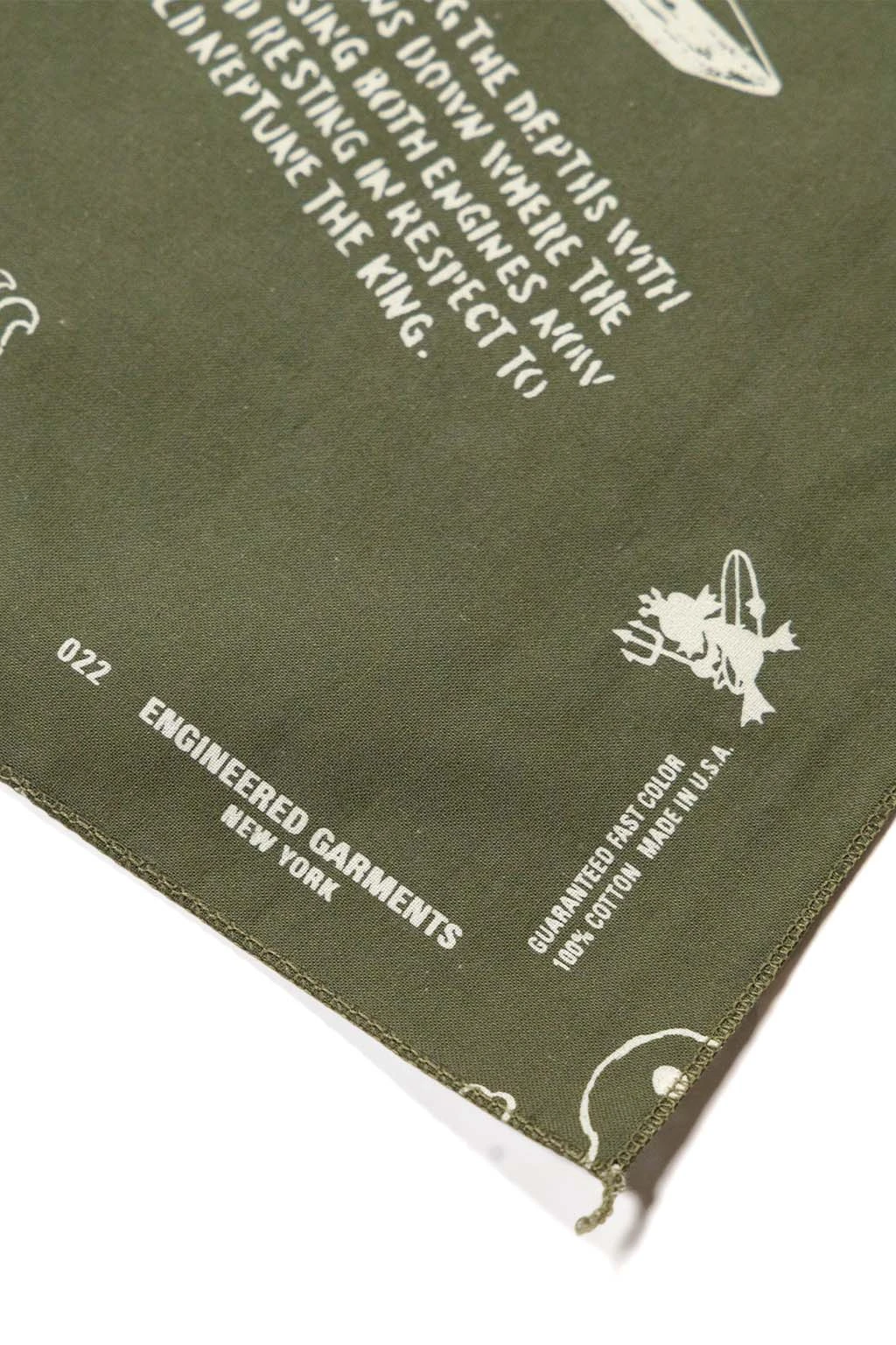 Printed Bandana - Olive NY 5 Printed Bandana - Olive NY - Image 5