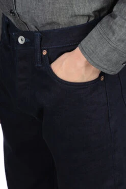 14oz Selvedge Denim Straight Cut Jeans - Indigo -Menswear Rise Sales Store Iron Heart 14oz Selvedge Denim Straight Cut Jeans Indigo IH 634S 14ii 05