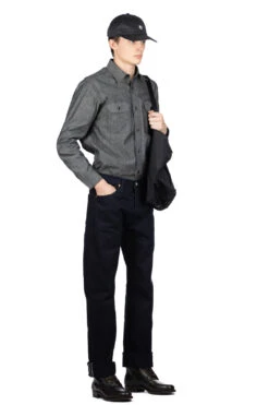 14oz Selvedge Denim Straight Cut Jeans - Indigo -Menswear Rise Sales Store Iron Heart 14oz Selvedge Denim Straight Cut Jeans Indigo IH 634S 14ii 07