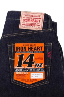 IH-555S-142 14oz Super Slim Straight Cut -Menswear Rise Sales Store Iron Heart IH 555S 142 14oz Super Slim Straight Cut IH 555S 142 45
