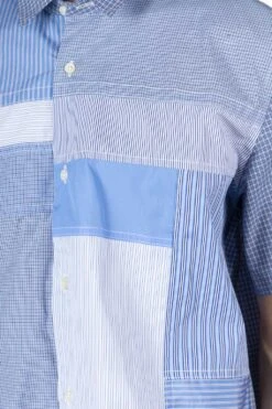 Cotton Check X Cottone Stripe Mix Shirt -Menswear Rise Sales Store Junya Watanabe MAN Cotton Check x Cottone Stripe Mix Shirt WM B015 051 04