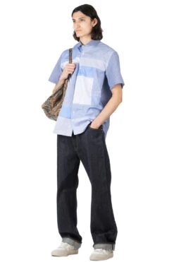 Cotton Check X Cottone Stripe Mix Shirt -Menswear Rise Sales Store Junya Watanabe MAN Cotton Check x Cottone Stripe Mix Shirt WM B015 051 06