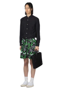 Graphic-print Cotton Shorts -Menswear Rise Sales Store Junya Watanabe MAN Graphic print Cotton Shorts WM P918 100 3 07