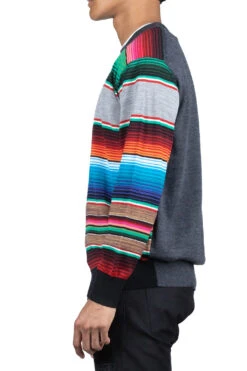 Wool Jersey Stripe Sweater - Multi X Charcoal Gray -Menswear Rise Sales Store Junya Watanabe MAN Wool Jersey Stripe Sweater Multi x Charcoal Gray WJ N006 03