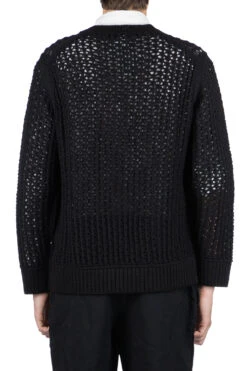 Wool Knitted Sweater - Black -Menswear Rise Sales Store Junya Watanabe MAN Wool Knitted Sweater Black WL N008 04