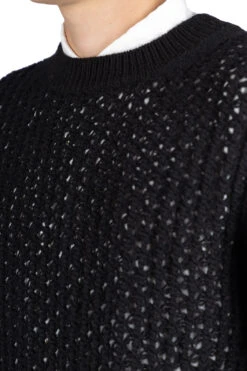 Wool Knitted Sweater - Black -Menswear Rise Sales Store Junya Watanabe MAN Wool Knitted Sweater Black WL N008 05