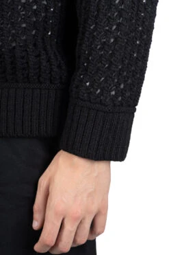 Wool Knitted Sweater - Black -Menswear Rise Sales Store Junya Watanabe MAN Wool Knitted Sweater Black WL N008 06