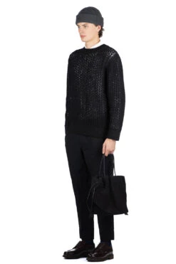 Wool Knitted Sweater - Black -Menswear Rise Sales Store Junya Watanabe MAN Wool Knitted Sweater Black WL N008 07