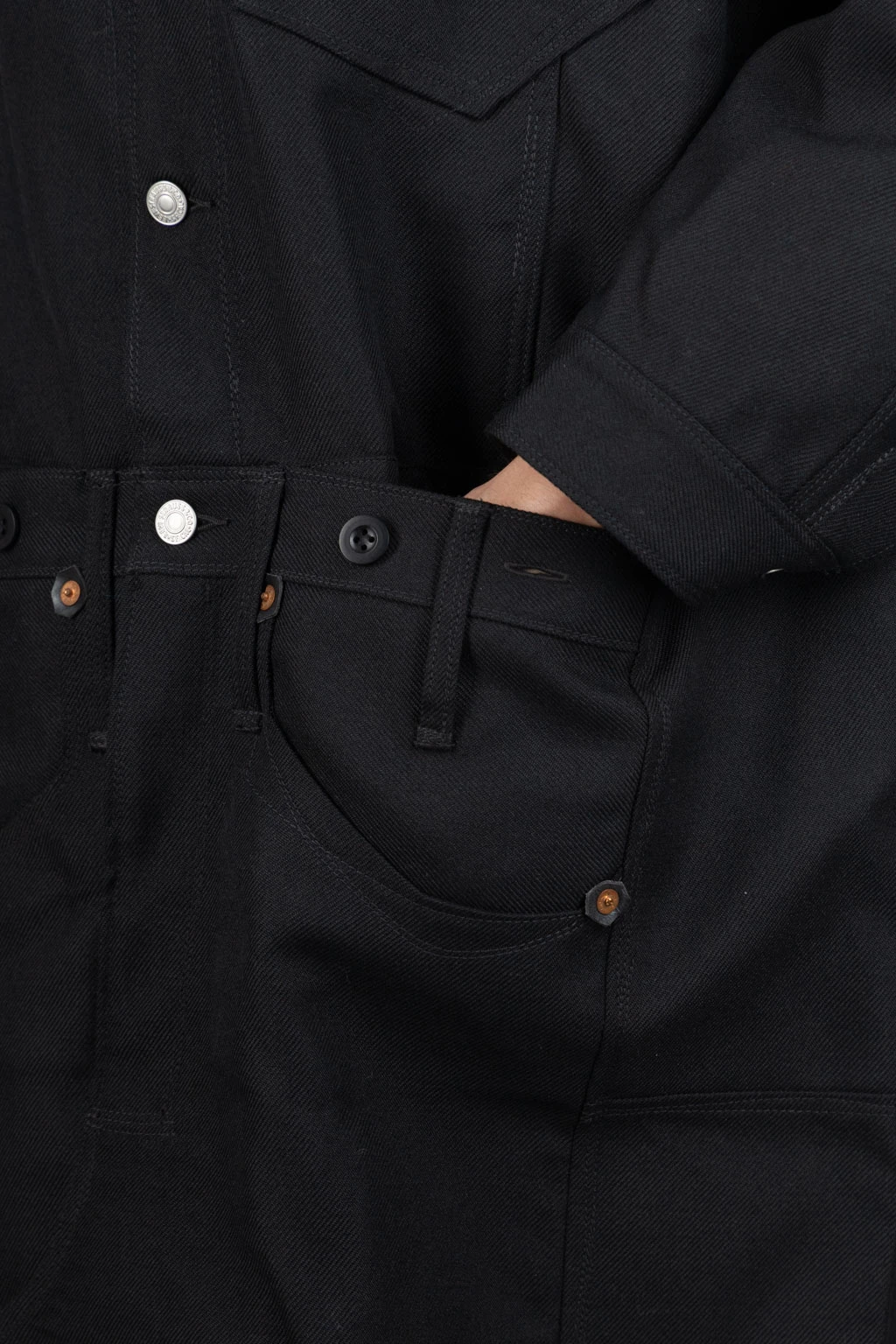 X Levis Long Wool Coat - Black X Black 6 X Levis Long Wool Coat - Black X Black - Image 6