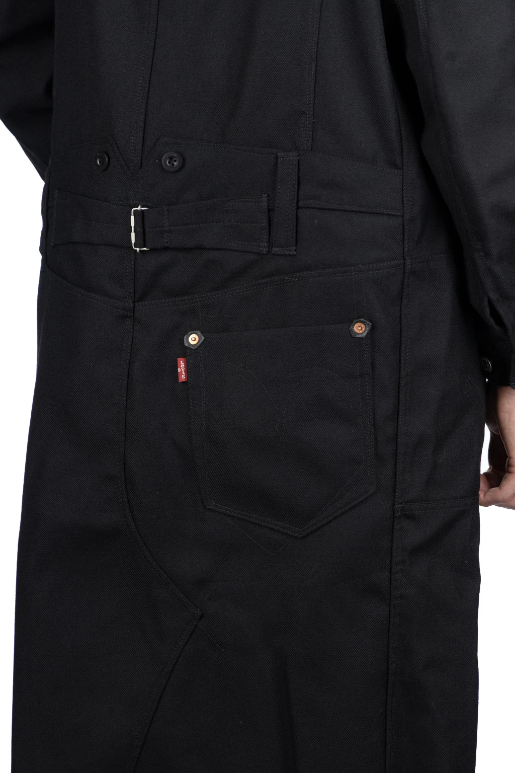 X Levis Long Wool Coat - Black X Black 7 X Levis Long Wool Coat - Black X Black - Image 7