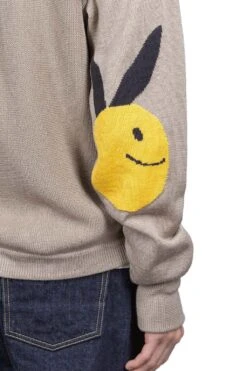 10G ECO Knit Elbow CONEYBOWY Short Cardigan - Beige -Menswear Rise Sales Store Kapital 10G ECO Knit Elbow CONEYBOWY Short Cardigan Beige K2213KN150 BE noe 07 m