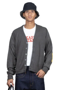 10G ECO Knit Elbow CONEYBOWY Short Cardigan - Grey