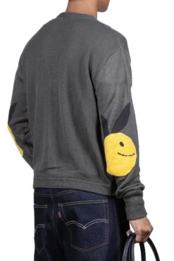 10G ECO Knit Elbow CONEYBOWY Short Cardigan - Grey -Menswear Rise Sales Store Kapital 10G ECO Knit Elbow CONEYBOWY Short Cardigan Grey K2208KN001 GRY ta 03 m