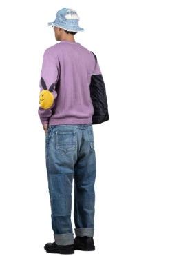 10G ECO Knit Elbow CONEYBOWY Short Cardigan - Pink X Purple -Menswear Rise Sales Store Kapital 10G ECO Knit Elbow CONEYBOWY Short Cardigan Pink x Purple K2208KN001 PPR noe 15 m