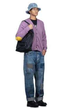 10G ECO Knit Elbow CONEYBOWY Short Cardigan - Pink X Purple -Menswear Rise Sales Store Kapital 10G ECO Knit Elbow CONEYBOWY Short Cardigan Pink x Purple K2208KN001 PPR noe 16 m