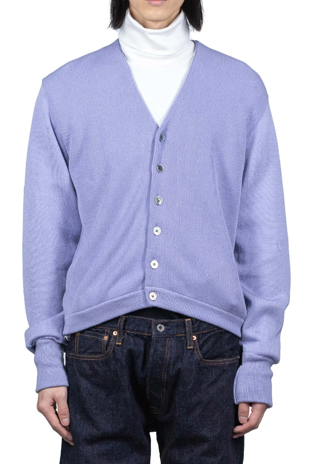 10G ECO Knit Elbow CONEYBOWY Short Cardigan - Violet 2 10G ECO Knit Elbow CONEYBOWY Short Cardigan - Violet - Image 2