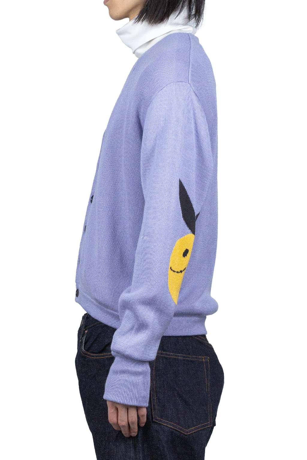 10G ECO Knit Elbow CONEYBOWY Short Cardigan - Violet 3 10G ECO Knit Elbow CONEYBOWY Short Cardigan - Violet - Image 3