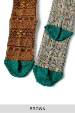 144 Yarns 2-Tones Fairisle Socks - 3 Color Choices -Menswear Rise Sales Store Kapital 144 Yarns 2 Tones Fairisle Socks 3 Color Choices EK 1460 10